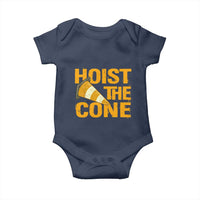 Vintage Hoist The Cone Distressed Graphic Baby Onesie Funny Sports Meme Baseball Fan Victory Celebration