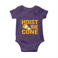 Vintage Hoist The Cone Distressed Graphic Baby Onesie Funny Sports Meme Baseball Fan Victory Celebration