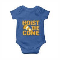 Vintage Hoist The Cone Distressed Graphic Baby Onesie Funny Sports Meme Baseball Fan Victory Celebration