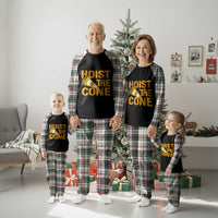Vintage Hoist The Cone Distressed Graphic Plaid Pajama Set Funny Sports Meme Baseball Fan Victory Celebration