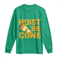 Vintage Hoist The Cone Distressed Graphic Long Sleeve Shirt Funny Sports Meme Baseball Fan Victory Celebration
