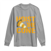 Vintage Hoist The Cone Distressed Graphic Long Sleeve Shirt Funny Sports Meme Baseball Fan Victory Celebration