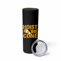 Vintage Hoist The Cone Distressed Graphic Skinny Tumbler Funny Sports Meme Baseball Fan Victory Celebration