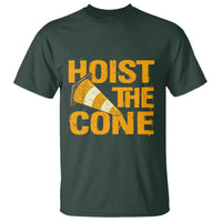 Vintage Hoist The Cone Distressed Graphic T Shirt Funny Sports Meme Baseball Fan Victory Celebration