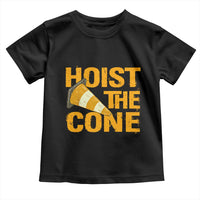 Vintage Hoist The Cone Distressed Graphic Toddler T Shirt Funny Sports Meme Baseball Fan Victory Celebration