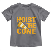 Vintage Hoist The Cone Distressed Graphic Toddler T Shirt Funny Sports Meme Baseball Fan Victory Celebration