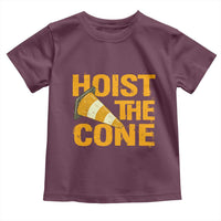 Vintage Hoist The Cone Distressed Graphic Toddler T Shirt Funny Sports Meme Baseball Fan Victory Celebration