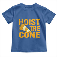 Vintage Hoist The Cone Distressed Graphic Toddler T Shirt Funny Sports Meme Baseball Fan Victory Celebration