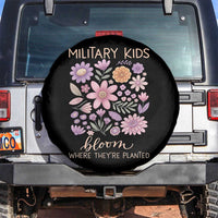 Military Kids Bloom Where They are Planted Spare Tire Cover Purple Up Month of the Military Child Floral Empowerment