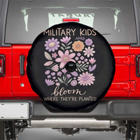 Military Kids Bloom Where They are Planted Spare Tire Cover Purple Up Month of the Military Child Floral Empowerment