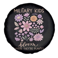 Military Kids Bloom Where They are Planted Spare Tire Cover Purple Up Month of the Military Child Floral Empowerment