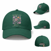 Military Kids Bloom Where They are Planted Baseball Cap Purple Up Month of the Military Child Floral Empowerment