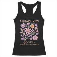 Military Kids Bloom Where They are Planted Racerback Tank Top Purple Up Month of the Military Child Floral Empowerment