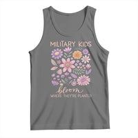 Military Kids Bloom Where They are Planted Tank Top Purple Up Month of the Military Child Floral Empowerment