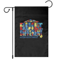 Built Different Autism Acceptance Puzzle Piece Graphic Garden Flag Inspirational Neurodiversity Support