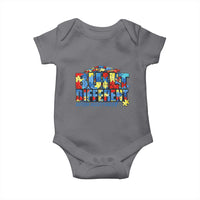 Built Different Autism Acceptance Puzzle Piece Graphic Baby Onesie Inspirational Neurodiversity Support