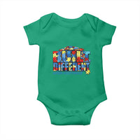 Built Different Autism Acceptance Puzzle Piece Graphic Baby Onesie Inspirational Neurodiversity Support