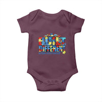 Built Different Autism Acceptance Puzzle Piece Graphic Baby Onesie Inspirational Neurodiversity Support