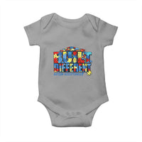Built Different Autism Acceptance Puzzle Piece Graphic Baby Onesie Inspirational Neurodiversity Support