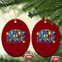 Built Different Autism Acceptance Puzzle Piece Graphic Ceramic Ornament Inspirational Neurodiversity Support