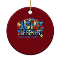 Built Different Autism Acceptance Puzzle Piece Graphic Ceramic Ornament Inspirational Neurodiversity Support