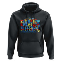Built Different Autism Acceptance Puzzle Piece Graphic Hoodie Inspirational Neurodiversity Support