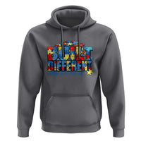 Built Different Autism Acceptance Puzzle Piece Graphic Hoodie Inspirational Neurodiversity Support