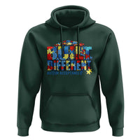 Built Different Autism Acceptance Puzzle Piece Graphic Hoodie Inspirational Neurodiversity Support