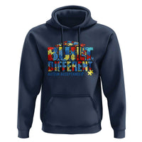 Built Different Autism Acceptance Puzzle Piece Graphic Hoodie Inspirational Neurodiversity Support