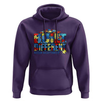 Built Different Autism Acceptance Puzzle Piece Graphic Hoodie Inspirational Neurodiversity Support