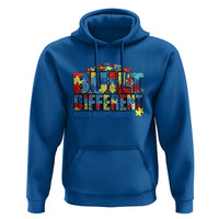 Built Different Autism Acceptance Puzzle Piece Graphic Hoodie Inspirational Neurodiversity Support