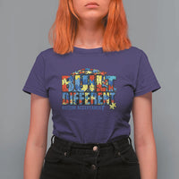 Built Different Autism Acceptance Puzzle Piece Graphic T Shirt For Women Inspirational Neurodiversity Support