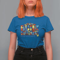 Built Different Autism Acceptance Puzzle Piece Graphic T Shirt For Women Inspirational Neurodiversity Support