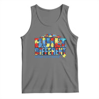 Built Different Autism Acceptance Puzzle Piece Graphic Tank Top Inspirational Neurodiversity Support