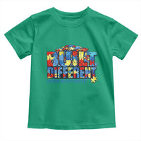 Built Different Autism Acceptance Puzzle Piece Graphic Toddler T Shirt Inspirational Neurodiversity Support