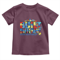 Built Different Autism Acceptance Puzzle Piece Graphic Toddler T Shirt Inspirational Neurodiversity Support