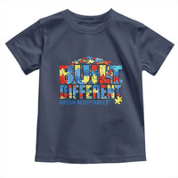 Built Different Autism Acceptance Puzzle Piece Graphic Toddler T Shirt Inspirational Neurodiversity Support