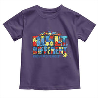 Built Different Autism Acceptance Puzzle Piece Graphic Toddler T Shirt Inspirational Neurodiversity Support