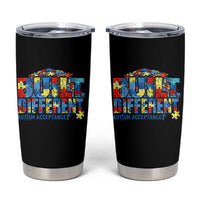 Built Different Autism Acceptance Puzzle Piece Graphic Tumbler Cup Inspirational Neurodiversity Support