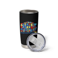 Built Different Autism Acceptance Puzzle Piece Graphic Tumbler Cup Inspirational Neurodiversity Support