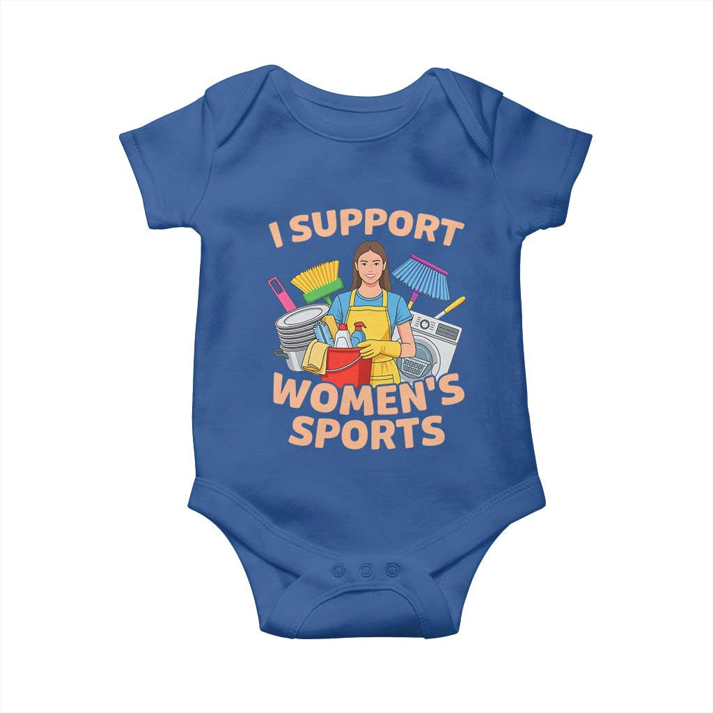 I Support Womens Sports Funny Housework Sarcastic Baby Onesie Edgy Humor Fan Gift