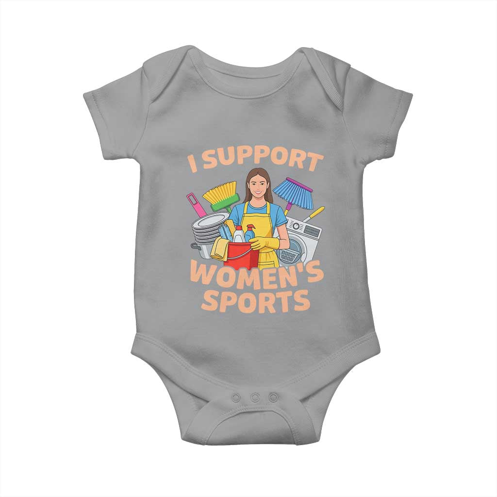 I Support Womens Sports Funny Housework Sarcastic Baby Onesie Edgy Humor Fan Gift