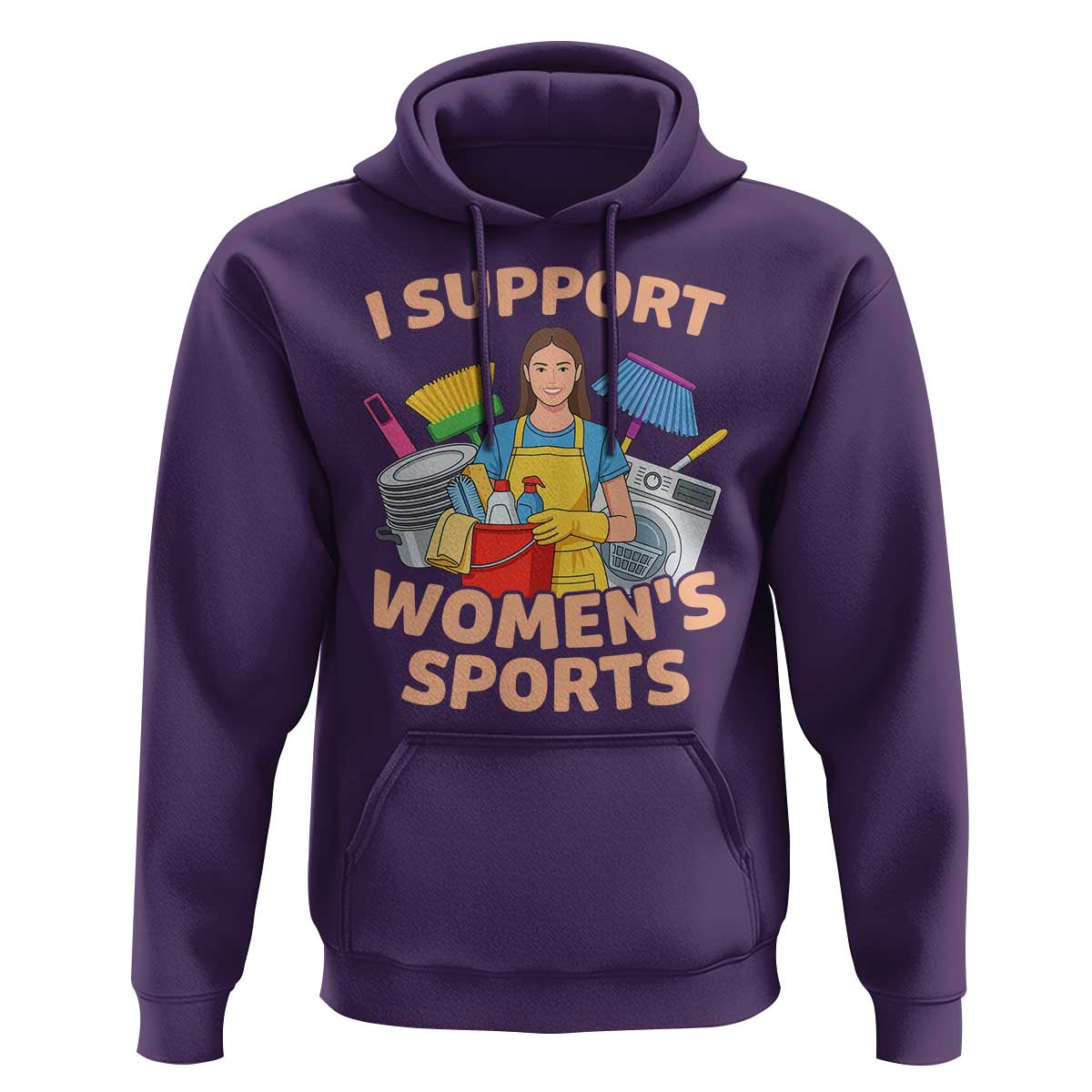 I Support Womens Sports Funny Housework Sarcastic Hoodie Edgy Humor Fan Gift