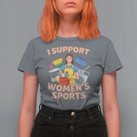 I Support Womens Sports Funny Housework Sarcastic T Shirt For Women Edgy Humor Fan Gift