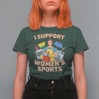 I Support Womens Sports Funny Housework Sarcastic T Shirt For Women Edgy Humor Fan Gift