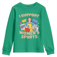 I Support Womens Sports Funny Housework Sarcastic Youth Sweatshirt Edgy Humor Fan Gift