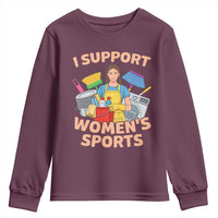 I Support Womens Sports Funny Housework Sarcastic Youth Sweatshirt Edgy Humor Fan Gift