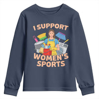 I Support Womens Sports Funny Housework Sarcastic Youth Sweatshirt Edgy Humor Fan Gift