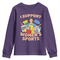 I Support Womens Sports Funny Housework Sarcastic Youth Sweatshirt Edgy Humor Fan Gift
