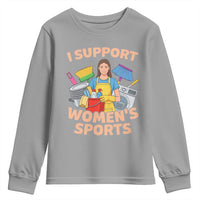 I Support Womens Sports Funny Housework Sarcastic Youth Sweatshirt Edgy Humor Fan Gift